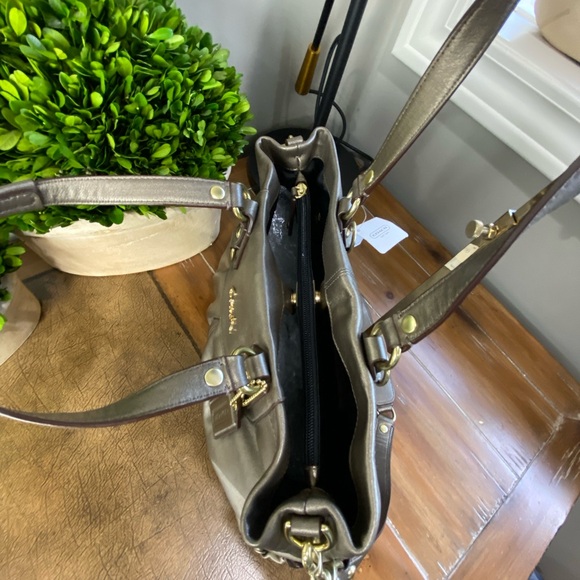 Coach NWT Ashley Carryall in Metallic Steel Pewter/Silver - Picture 10 of 15